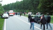 Gedenkstunde der Straßenverkehrsopfer auf der B96 am 04.06.05 auf Rügen