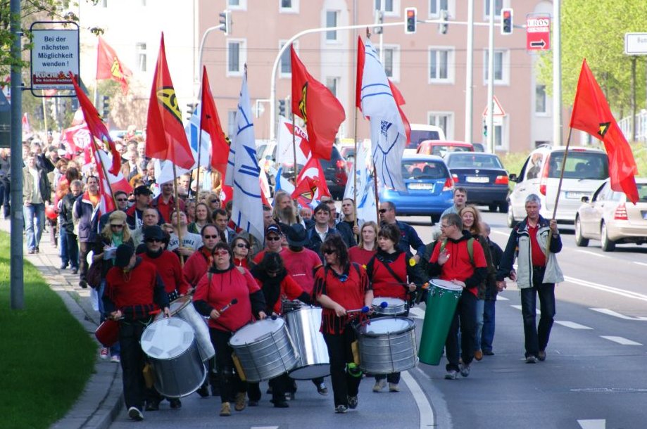 Gewerkschafts - Demonstration in Rostock am 1. Mai 2010
